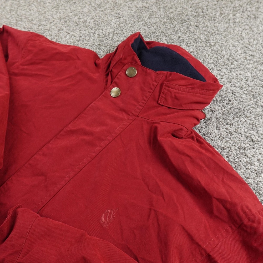 VTG Nautica Jacket Mens M Red Hooded Sailing Coat Outdoor Windbreaker 90s Y2K